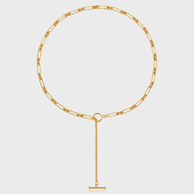 nolo rich exotic OT toggle clasp lariat style choker gold plated sterling silver unique chain drop necklace