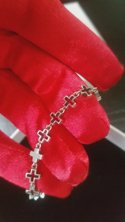 nolo celtic vintage style hollow link sterling silver chain cross bracelet video