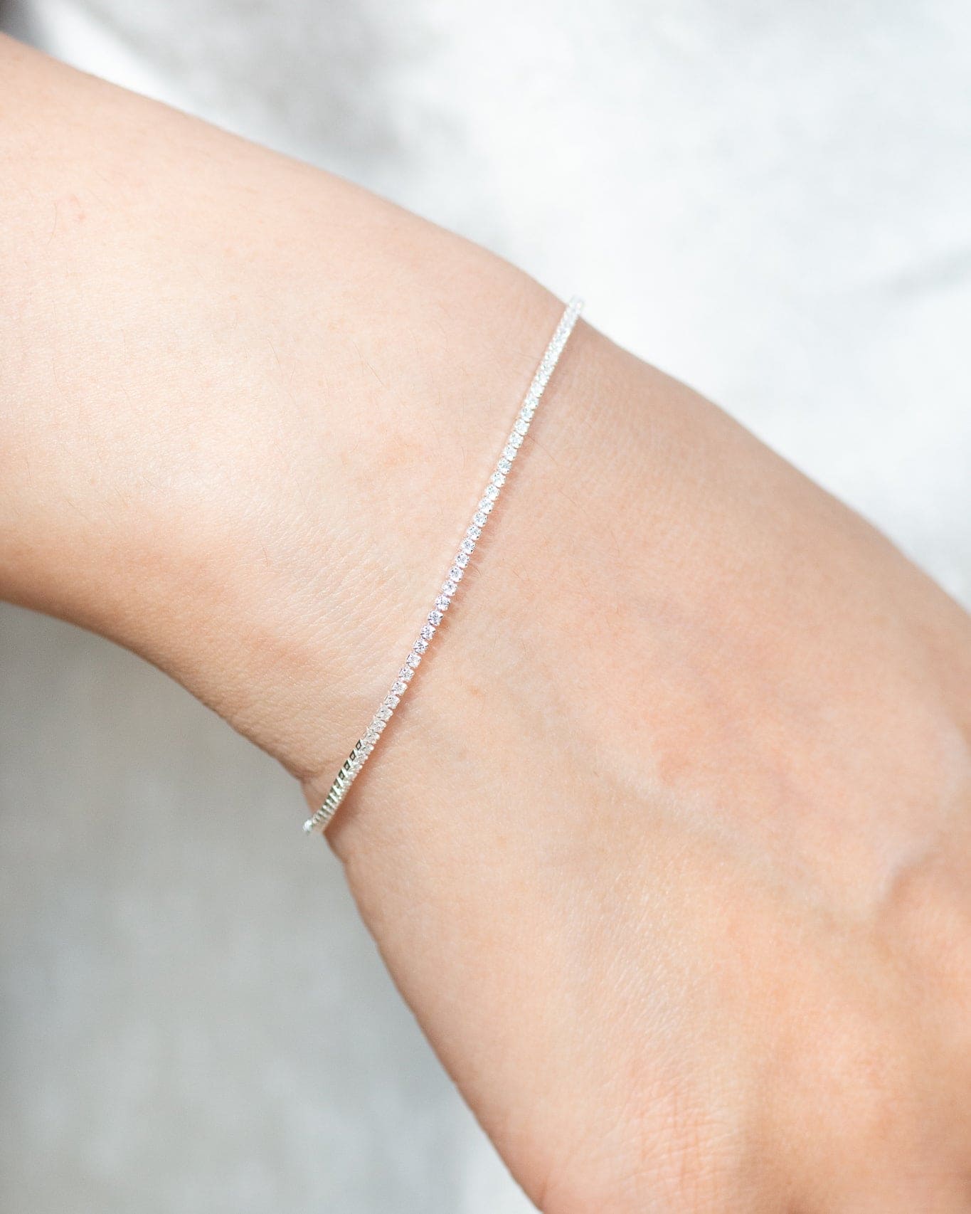 Cubic Zirconia 1mm Tennis Chain TENNIS DAINTY LAYERED NECKLACE SET