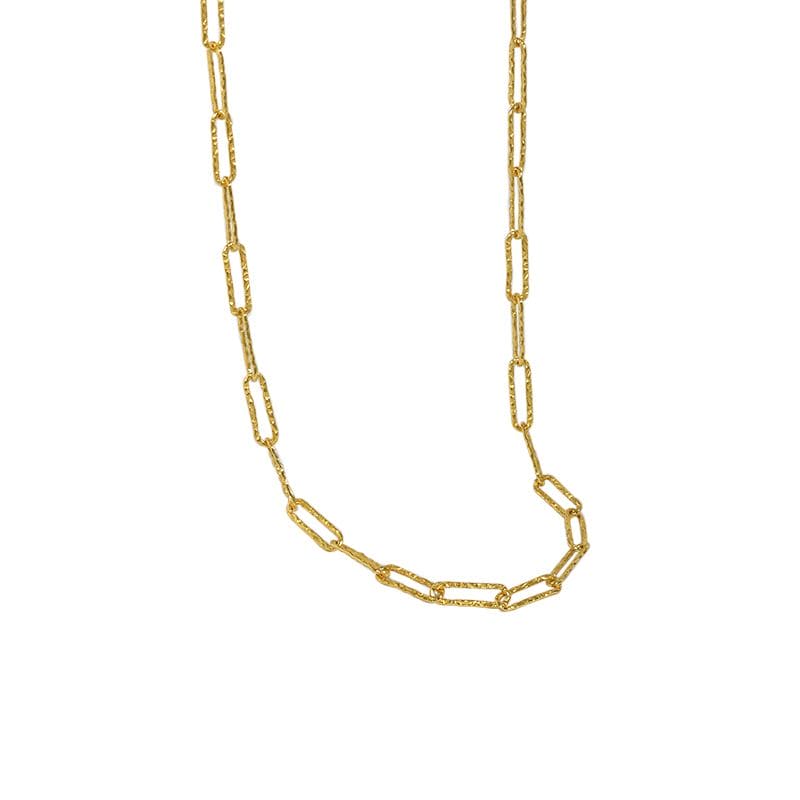 diamond cut wide link 14k gold sterling silver chain necklace