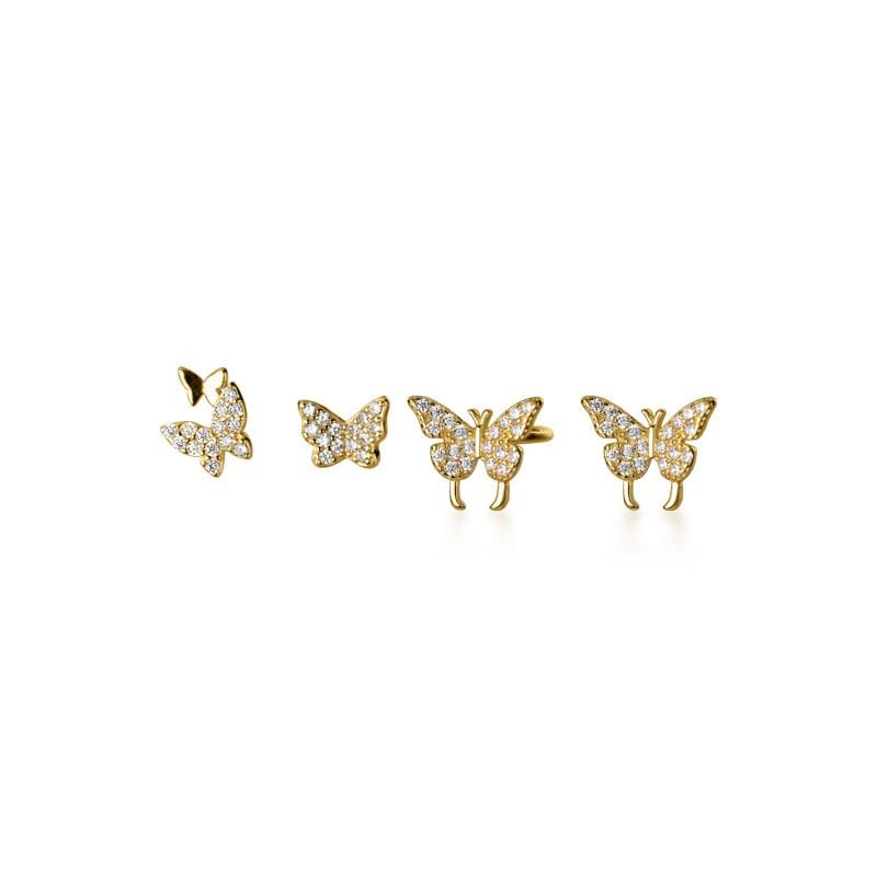 nolo butterfly zone variety 18k gold plated sterling silver stud earrings