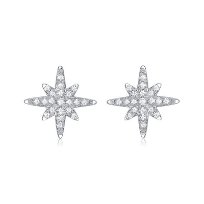 nolo north star moissanite cubic zirconia sterling silver rhodium stud earrings