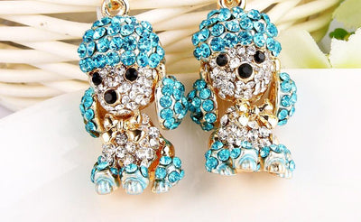 cute pair of puppy dog blue earrings