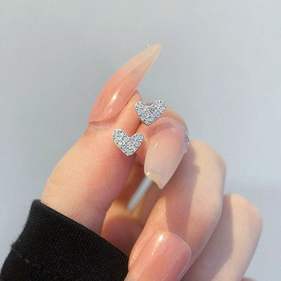 nolo cute dainty asymmetrical heart shaped sterling silver gemstone stud earrings