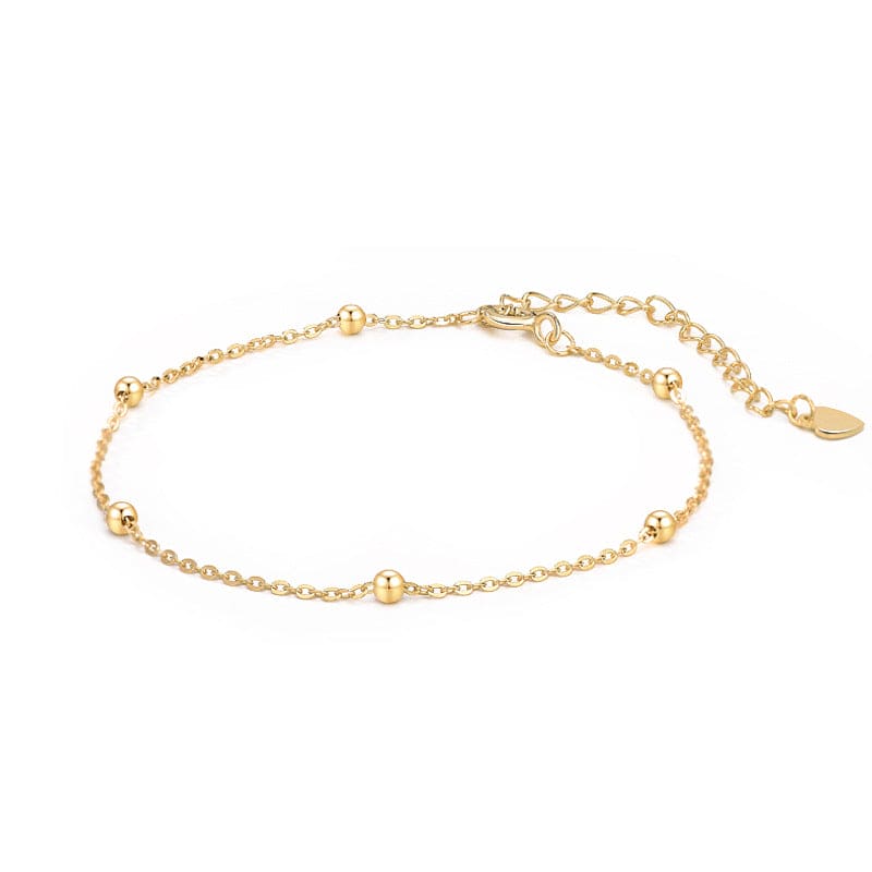 nolo six mini bead dainty gold plated sterling silver adjustable chain bracelet
