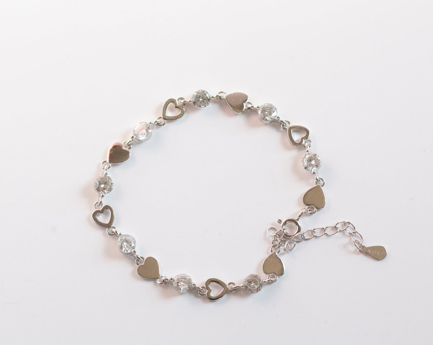 N O L O - Multi Hollow Heart Link Bracelet