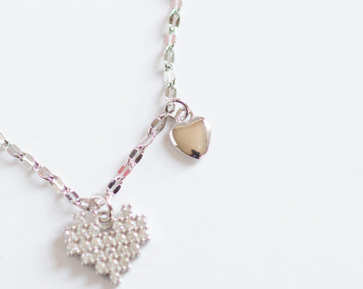 N O L O - "PIXEL L O V E" 8 bit Heart Necklace