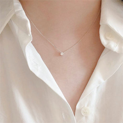 woman wearing nolo flor super dainty gemstone chain sterling silver necklace