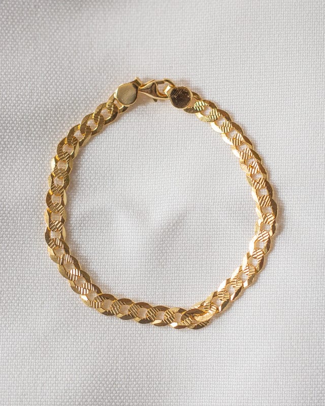 18k gold plated sterling silver classic cuban chain link bracelet