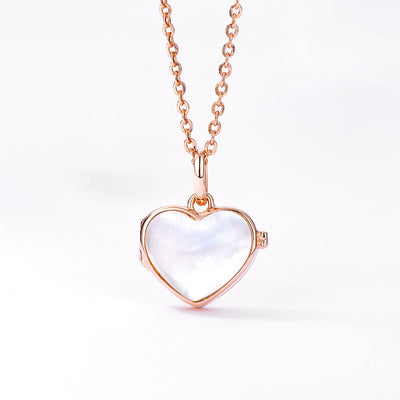 Butterfly And Heart Shaped Pearl Locket I Love You 925 Sterling Silver Necklace