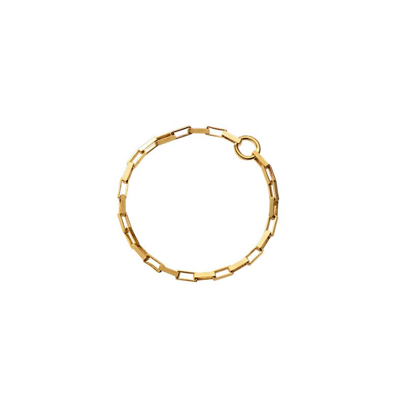 Dainty Chain Link Style Minimalist Stackable 18K Gold Plated 925 Sterling Silver Ring