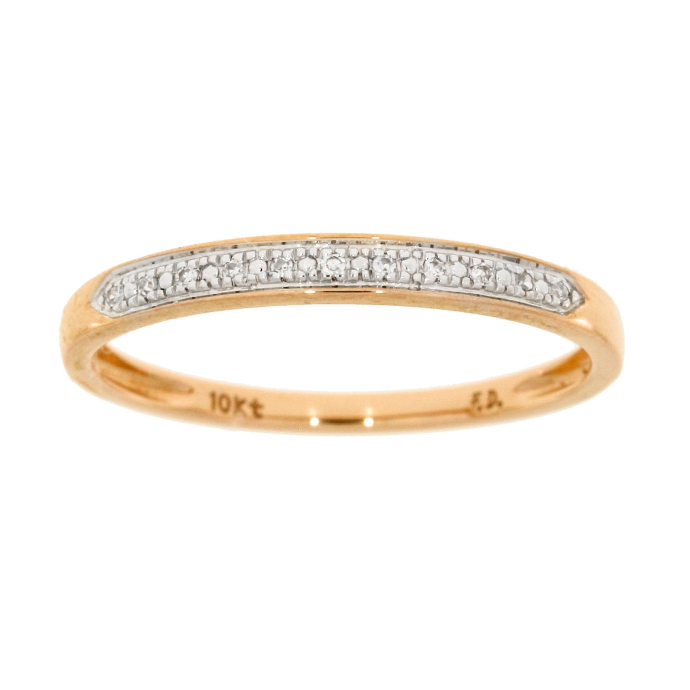Natural 0.03 Carat Diamond Stackable Wedding Band 10K Rose Gold Ring