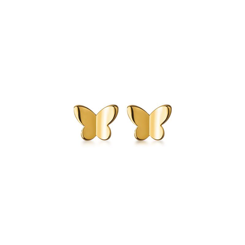 Multi Tiny Dainty Mini Butterfly Minimalist Stud Earrings In 18K Gold Plated 925 Sterling Silver