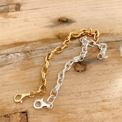 Women's Cable Link Chain 18K Yellow Gold Plated 925 Sterling Silver Bracelet