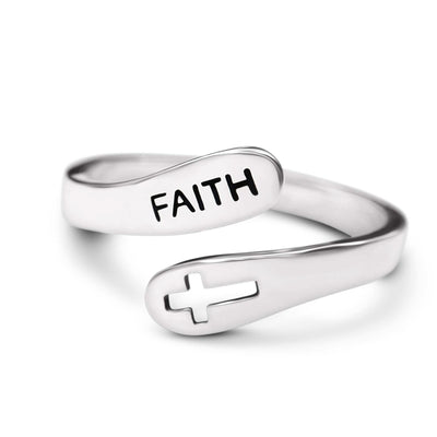 christian faith sterling silver cross ring