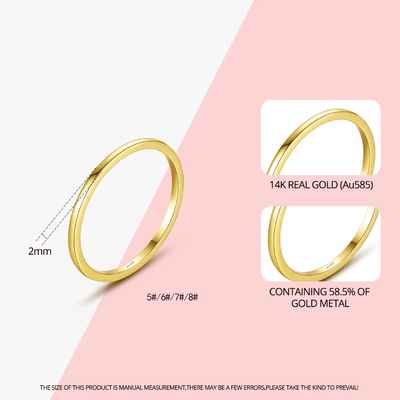 details chart woman wearing nolo dainty stacker solid 14k gold thin minimal 2mm plain stackable ring
