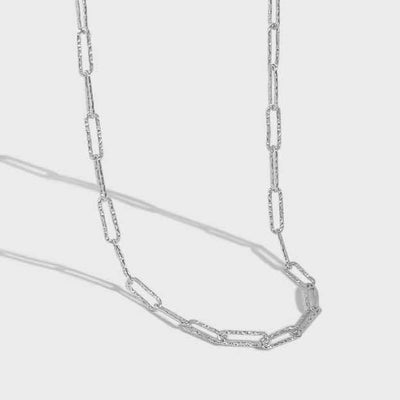 diamond cut wide link sterling silver chain necklace
