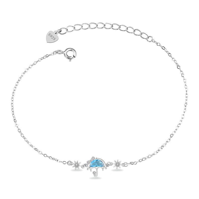 nolo candy blue stone crystal water umbrella and sun sterling silver bracelet