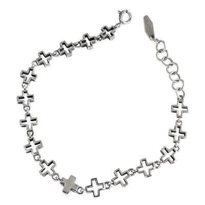 nolo celtic vintage style hollow link sterling silver chain cross bracelet
