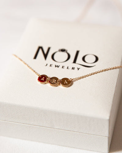 nolo jewelry 14k gold filled customizable personalized initial name necklaces
