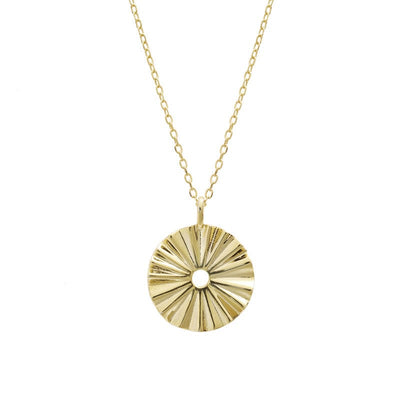 nolo disco solar 18k gold plated sterling silver sun disc style necklace