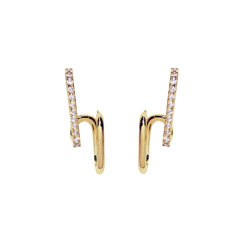 nolo double the huggie sterling silver gold plated earrings