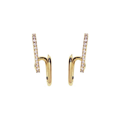 nolo double the huggie sterling silver gold plated earrings