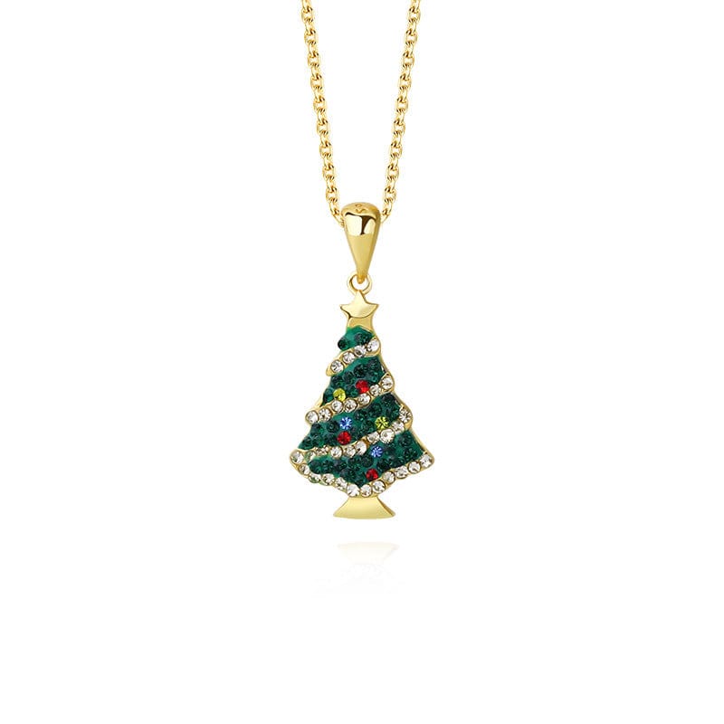 nolo holiday 18k gold plated sterling silver Christmas tree colorful necklace
