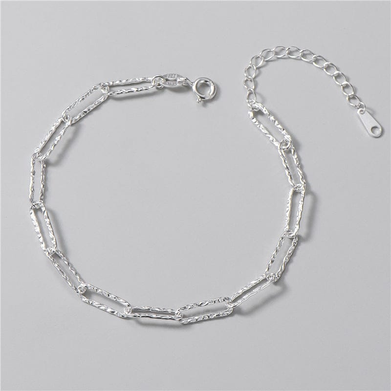 nolo ice moon sterling silver elongated chain link bracelet