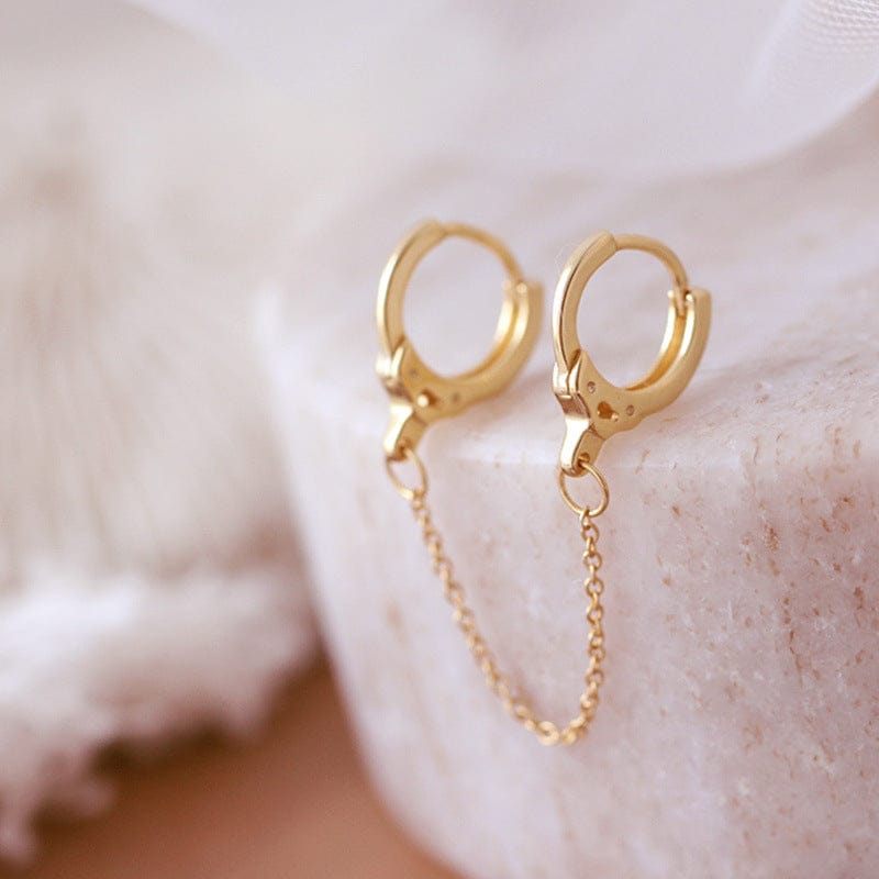 nolo jewelry double piercing gold plated sterling silver huggie hoop earring