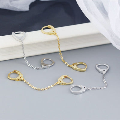 nolo jewelry double piercing gold plated sterling silver huggie hoop earring