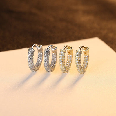 nolo rachel micro setting 18k gold plated sterling silver embellished cubic zirconia luxury huggie earrings