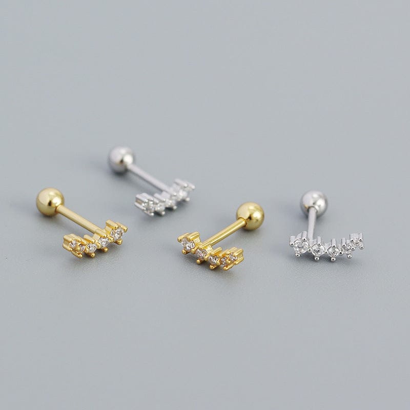 nolo sonrisa u shaped cubic zirconia 18k gold plated sterling silver stud earrings