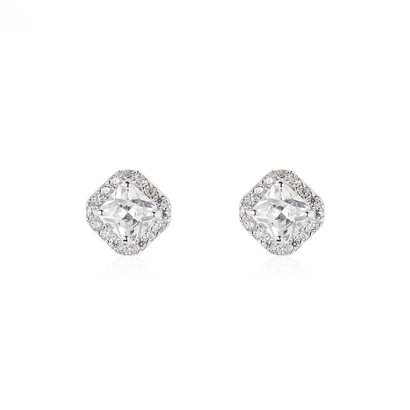 nolo studs r us dainty sterling silver cubic zirconia square shaped stud earrings