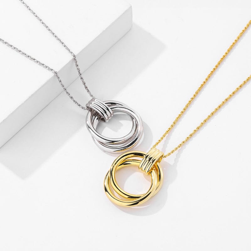 nolo two circles double loop sterling silver 18k gold plated bold necklace
