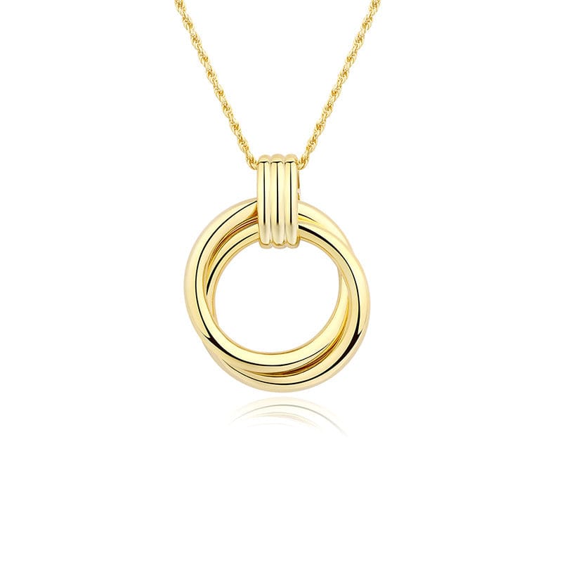 nolo two circles double loop sterling silver 18k gold plated bold necklace