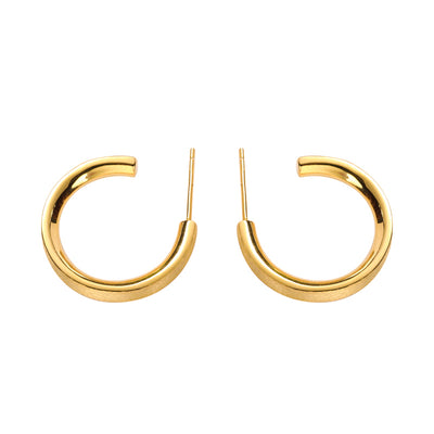 open hoop minimalist wide plain 925 sterling silver gold plated medium hoop earrings