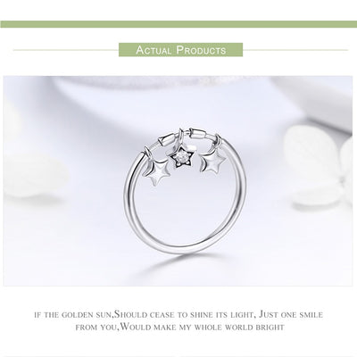 Glittering Heart, Star Or Puppy Paw Print 925 Sterling Silver Ring