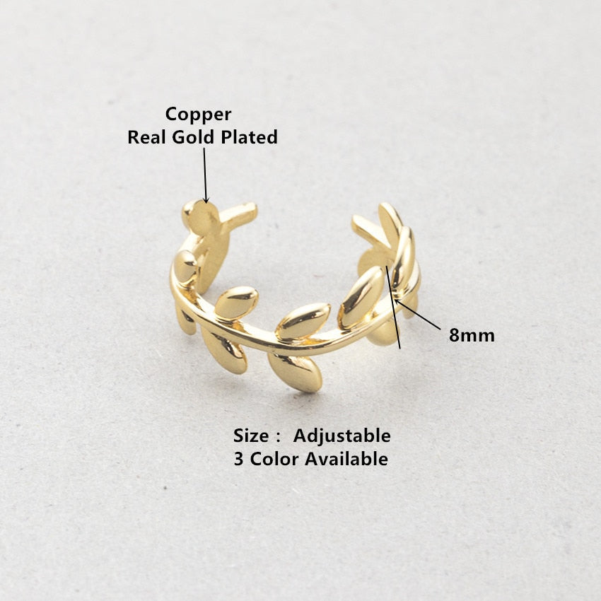 Laurel Wreath Fashion Adjustable Ring