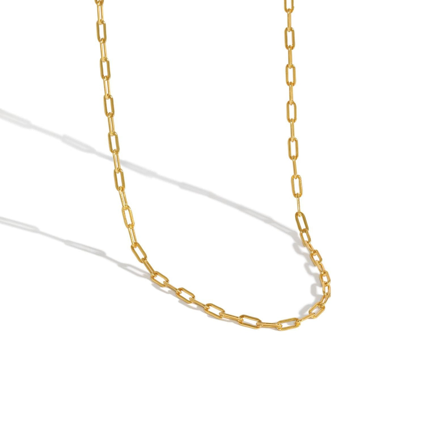 rolo chain link 18k gold plated sterling silver necklace